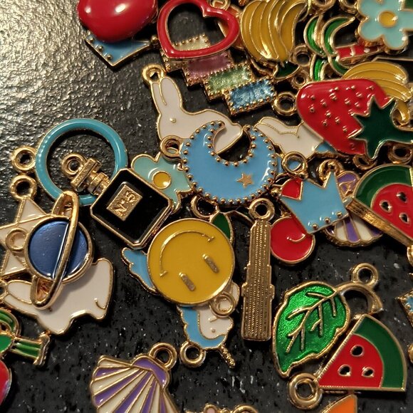 Other - 10 PC Colored Enamel Pendant lot